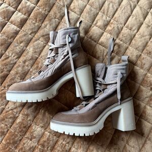 Dolce Vita Celida Lace-Up brown ankle boots Block Heel Platform sz 8